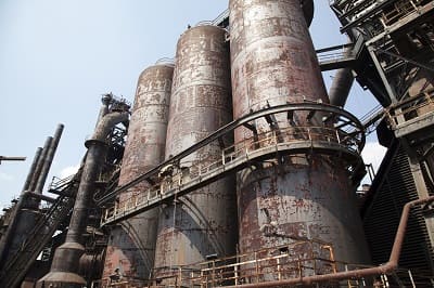 Abandoned steel equipment has zero salvage value and no alternative industrial use