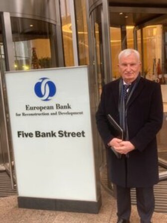 Dr Andrzej M Kotas at EBRD headquarters providing steel sector consulting advisory services