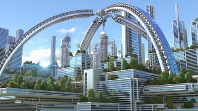 Futuristic sustainable steel production facility