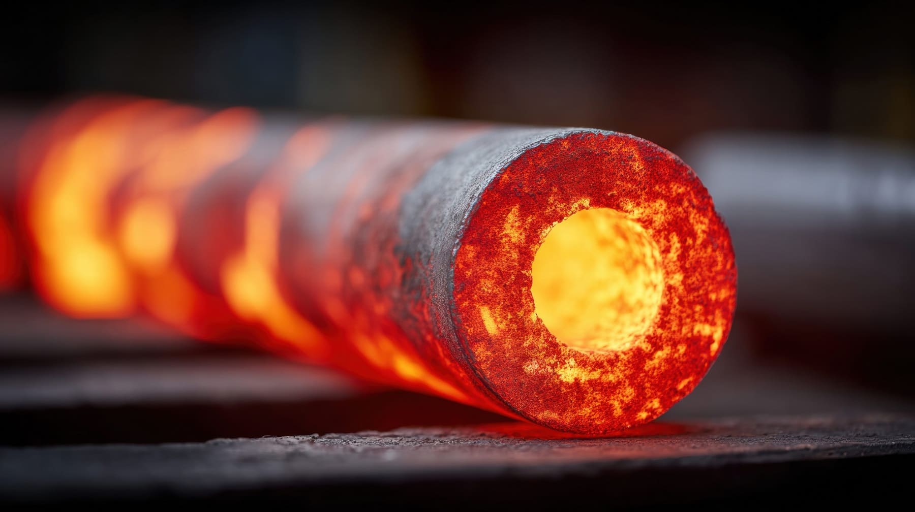 Hot rolled steel pipe production