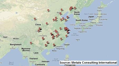 map of chinese seamless tube mills