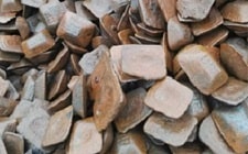 Pig iron ingots stacked in a steel foundry inventory