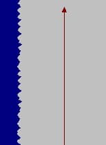 Illustration of a serrated saw tooth edge defect on steel strip