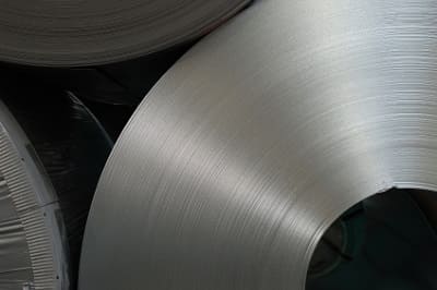 Hot rolled steel coil in production plant