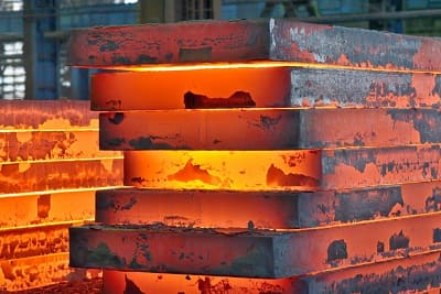 Steel production at a modern integrated steel plant